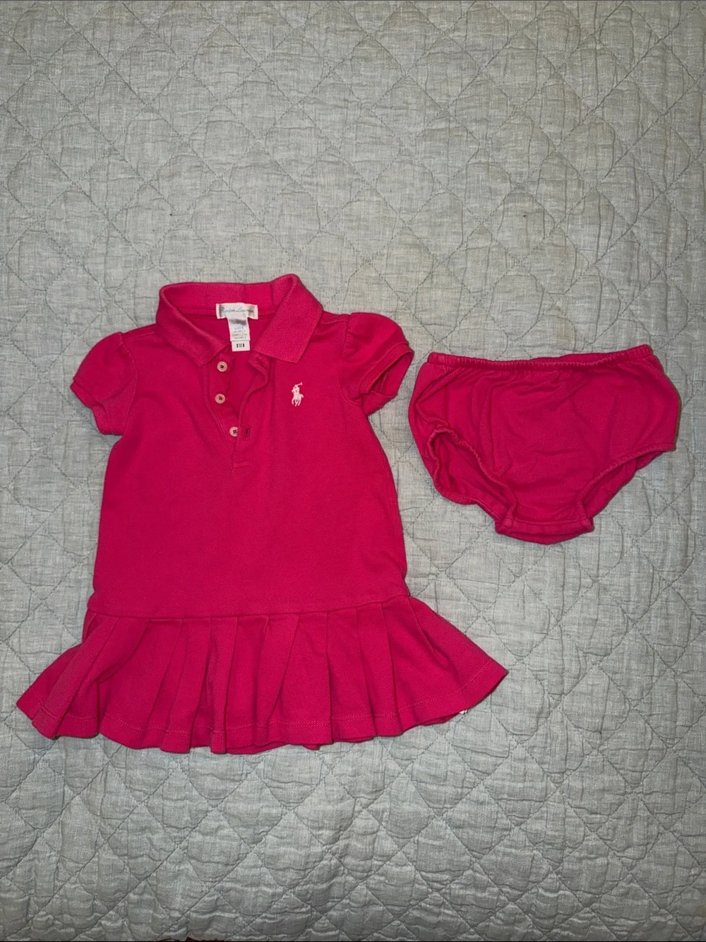 Ralph Lauren Toddler Polo Dress and Bloomers in Fuchsia